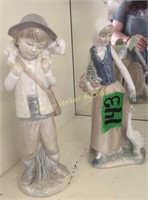 2 Nao Lladro Figurines , Zaphir Boy With Lamb,
