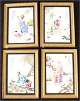 Artist unknown,  4 Chinese plaques