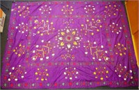 Uzbekistan purple silk embroidered Suzani
