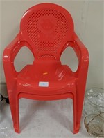 Two red kids chairs