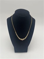 18” Gold Over 925 Sterling With Diamondiques, V