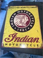 METAL INDIAN MOTORCYCLE SIGN
