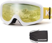 Karsaer Ski Goggles Anti-Fog Snow Goggles OTG 100%