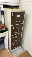 Metal Filing Cabinet with Contents of Top Drawer