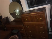 Vintage four-door dresser and vanity table