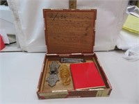 Vintage Manila Cigars Box with Playing Cards &