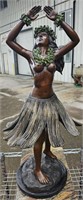 Stunning Bronze Hula Statue 30"