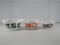 3- FEDERAL VINTAGE GLASS BOWLS