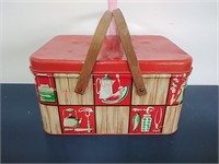 Metal Picnic Basket wood handle