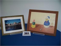 Donald Duck Painting, Framed Photo