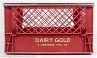Vintage Dairy Gold Cheyenne, WY Milk Bottle Crate