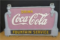Cast iron Embossed Coca Cola Fountain Sign