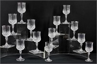 13pc (2 Sizes) Crystal Wine Glasses 6.5" - 7"