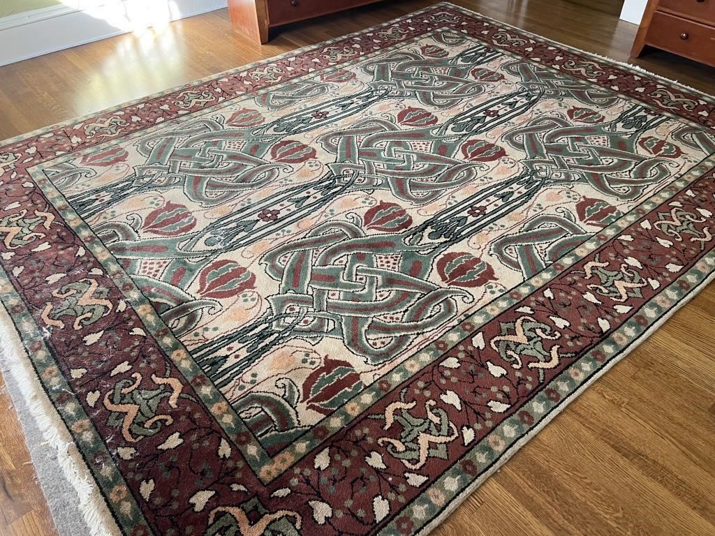 Hand Knotted Wool Rug from India