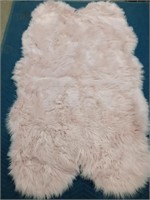 Fox fur lambskin rug