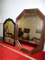 2pc Wood Frame Wall Mirrors