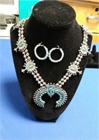 Turquoise Necklace, Ring and Earrings