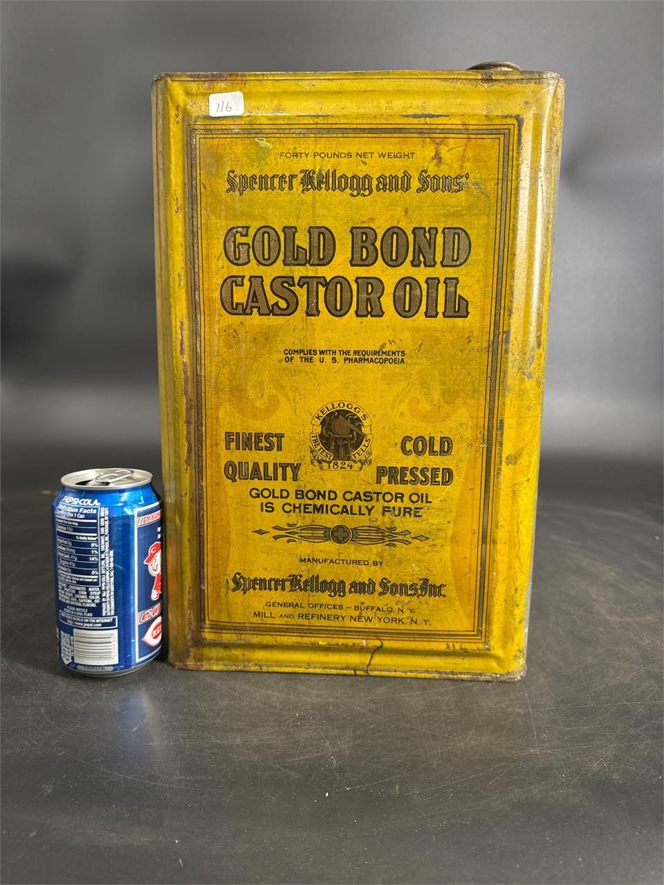 40LB GOLD BOND CASTOR OIL CAN