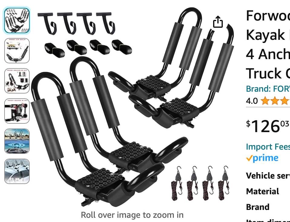 Forwode Heavy Duty Kayak Roof Rack,