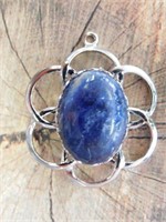 SODALITE FLOWER PENDANT ROCK STONE LAPIDARY SPECIM