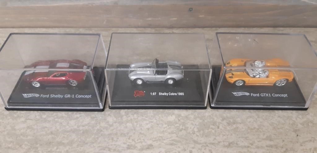 3 Hot Wheels Miniature FORD Shelby & Concept cars