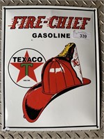 Texaco Advertising Fire Chief Sign.