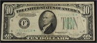 1934 10 $ STAR FEDERAL RESERVE NOTE VF