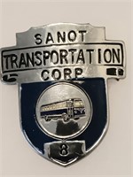 Vintage Sanot Transportation corp bus hat badge
