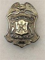 Vintage Bauerstown PA fire department badge