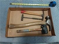 assortment of hammers