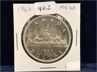 1963 Can Silver Dollar   MS63