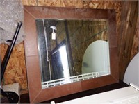 Designer beveled wall mirror with wrapped