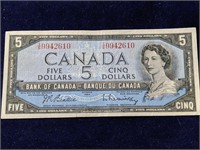 1954 Canada Five Dollar Bill