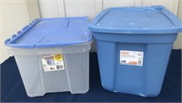 2 Storage Boxes with Cracked Lids