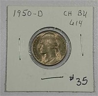 1950-D  Jefferson Nickel   Ch BU