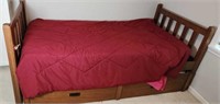 TWIN BED WITH TRUNDLE BED & BEDDING