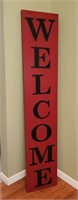 Tall Red Welcome Sign for Porch or Foyer