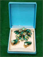 Vintage Brooch & Earring Set