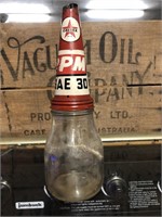 Genuine imp pint oil bottle & Caltex RPM tin top