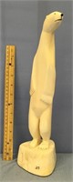Standing polar bear 13" tall overall height with b