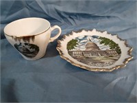 Capital cup and saucer
