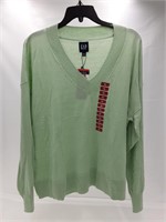 Gap lightweight v-neck sweater mint green size XL