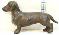 Brown cast iron weenie dog
