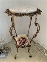 Metal Marble-Top Stand