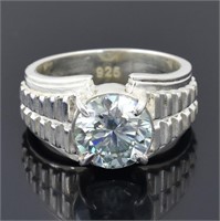 APPR $1500 Moissanite Ring 3.5 Ct 925 Silver