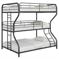 HBRR Metal Twin Size Triple Bunk Bed with