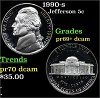 Proof 1990-s Jefferson Nickel 5c Grades GEM++ Proo