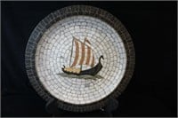 Mosaic Denmark Bowl with Viking Ship
