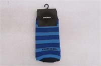 Diesel Men's Ray-Allover Stripes Sock, Aqua,