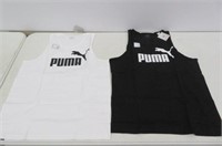 (2) Puma Men's Ess No.1 Tank, Cotton Black & White